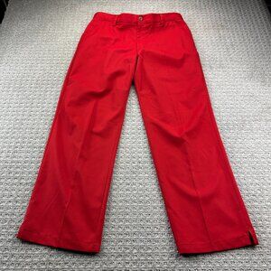 IZOD Golf Chino Pants Men 34 / 30 Red Golfer Attire Casual Sporty